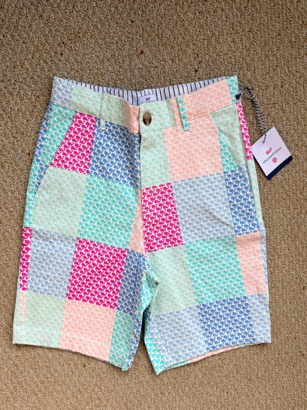 NWT Vineyard Vines x Target Boys Patchwork Whale Print Shorts Size Medium (8-10)